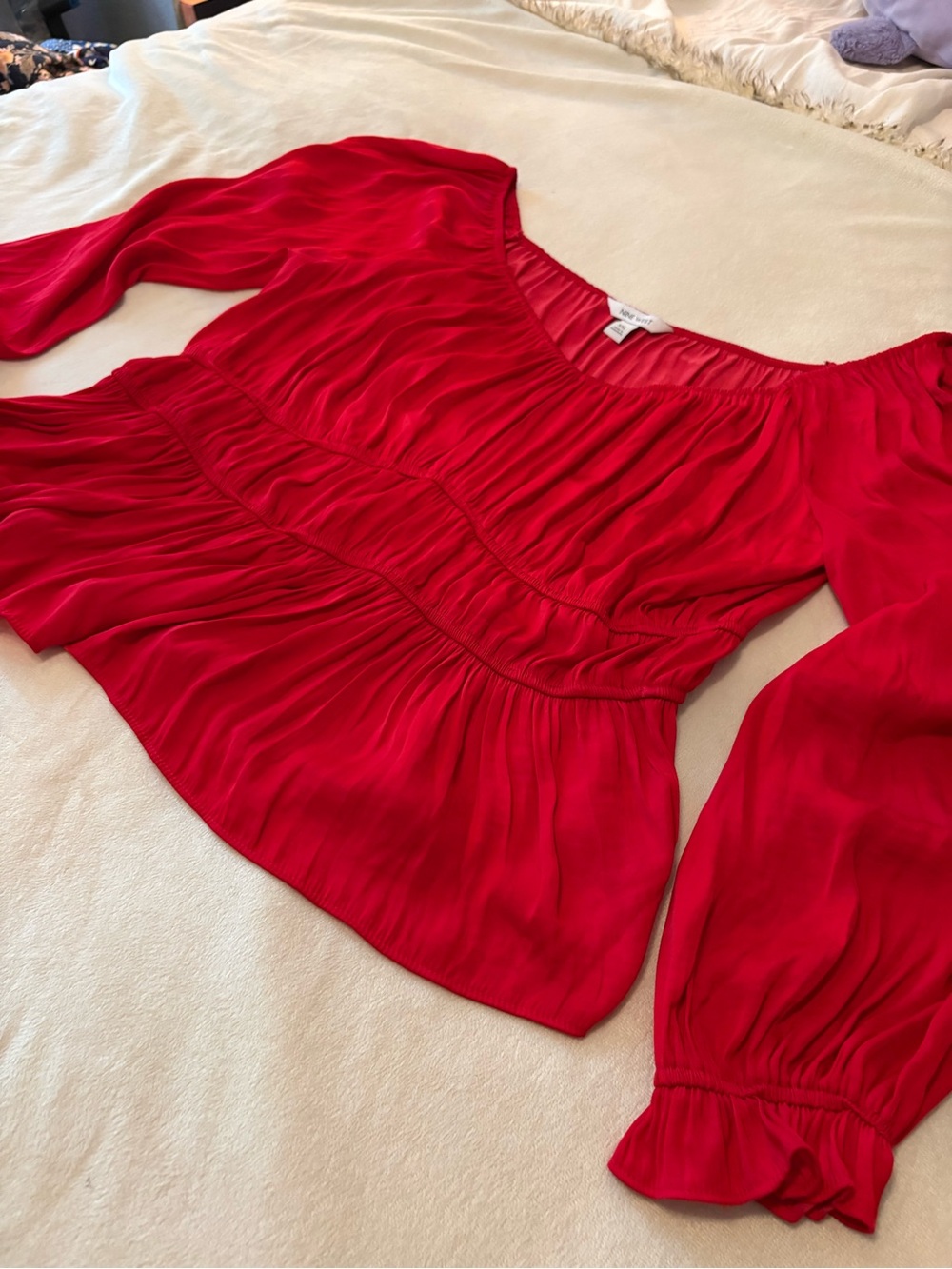 Nine West Red Ruffled Blouse